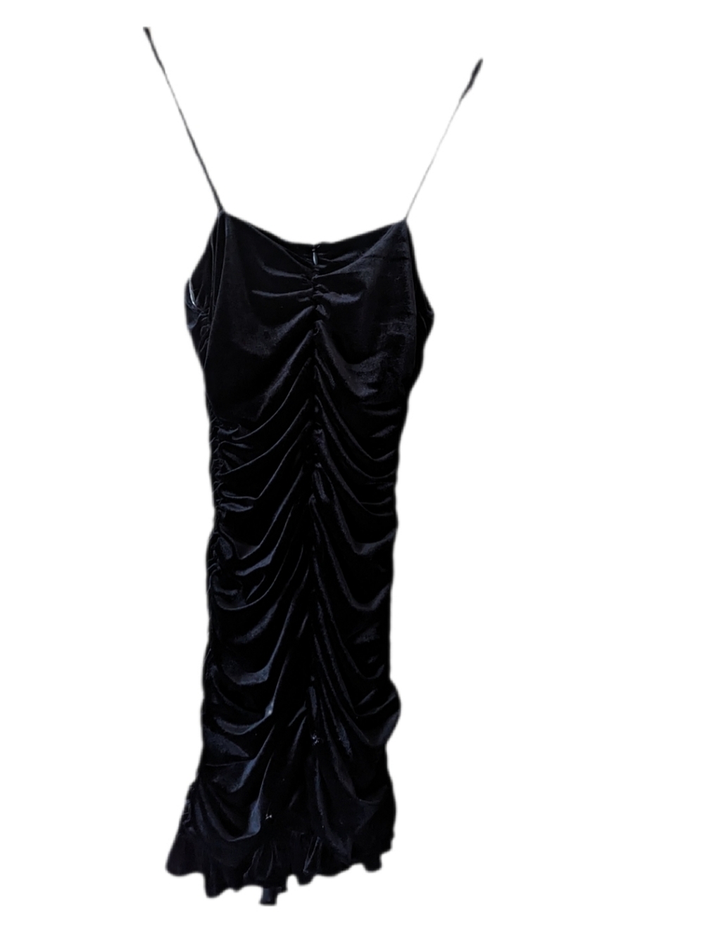 NWT ZARA ruched Velvet Strappy Bodycon Dress Size XS